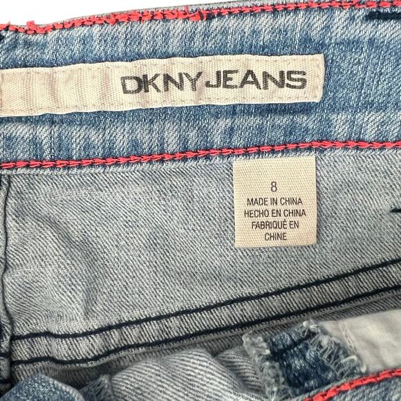 Vintage DKNY Blue Light Wash Mini Jean Denim Skirt Size 28 Y2K Bratz Embroidered - Picture 7 of 7